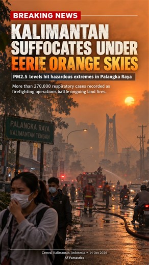 🚨🌫️ KALIMANTAN TURNS ORANGE! TOXIC HAZE CRISIS AS AIR POLLUTION REACHES EXTREME LEVELS! 🇮🇩🔥