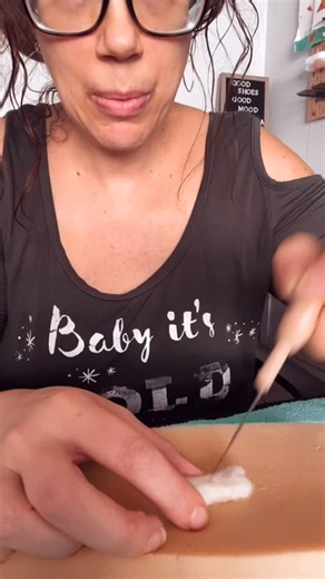 Day one of needle felting! I'm attempting to make this tiny bone...