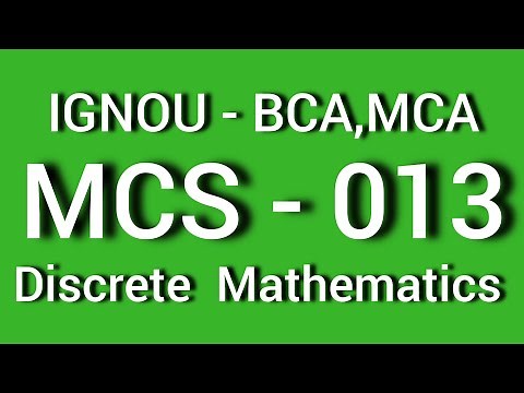 Discrete Mathematics for BCA Students || MCS-013