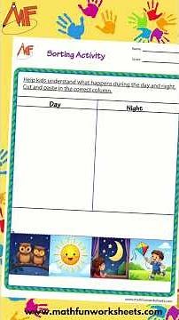 Day and Night Worksheets for Kids | Free Printable Activities 🌞🌙