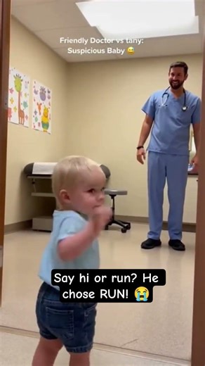 Friendly Doctor vs. Suspicious Baby!😂#Shorts #ToddlerLife #Pediatrician #MomLifeUSA #FunnyBaby#usa