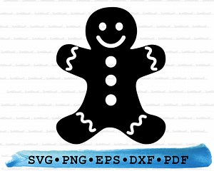 Gingerbread Man Svg Dxf Png Eps Pdf, Christmas Cookie Silhouette Cut File Cricut Holiday Baking Clipart Festive Treat Vector Printable Decor - Etsy