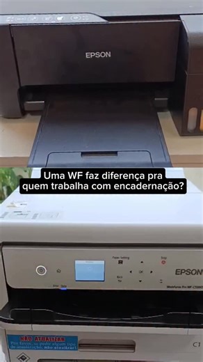 Natália Moura on Instagram: "5 pra 1, na mesma qualidade de impressão. Essa é a diferença básica de uma WF pra uma impressora de entrada. Quem trabalha com encadernação sabe, no dia a dia essa velocidade faz MUITA diferença! Mas eu vou além. Mais 2 coisas me fizeram decidir pela WF logo no início da minha jornada na encadernação: • A robustez dela (ela aguenta o batidão, sem ficar “cansada”! 😅 • A capacidade da bandeja (porque temos que imprimir blocos de mais de 100 páginas, e com a capacidad