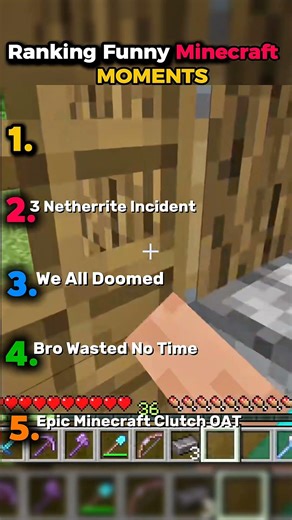 Ranking Funny Minecraft Moments #minecraft #funnyvideos #shorts