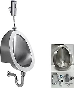 Wall-mounted Stainless Steel Urinal for Man, Intelligent Flushing Urinals for Men's Adult, Household/Commercial Sensor Male Toilet for Garage KTV Dorm Bar Hotel Shop