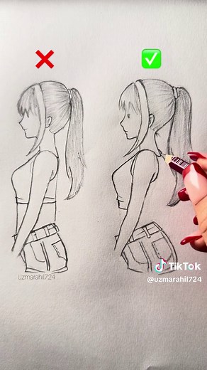 Cómo dibujar una chica de perfil