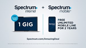 An amazing new deal from Spectrum! Get a free unlimited mobile line for two years when you switch to Spectrum Internet Gig! | Spectrum