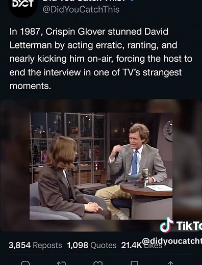 Crispin Glover's Bizarre Letterman Interview