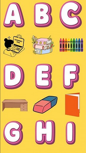 A is for Apple, ABC School Supplies Song for Kids | Learn the Alphabet with School Items 📚 #shorts