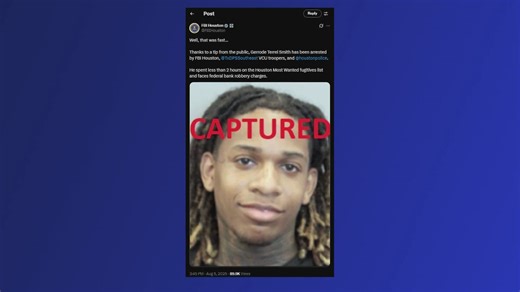 Shortly after FBI released Houston's 10 most wanted, one of them was captured