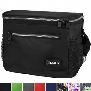 OPUX Premium Lunch Box, Insulated Lunch Bag for Men Women Adult | Durable School Lunch Pail for Boys, Girls, Kids | Soft Leakproof Medium Lunch Cooler Tote for Work Office | Fits 14 Cans (BK)