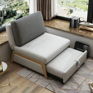 [Hot Item] Modern Single Leisure Sofa Chair Folding Sofa Bed Living Room Bedroom Furniture Hospital Single Foldable Bed