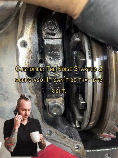 Axle Noises dont get any better until they are repaired. Dont let that truck beg for repairs, fix them before its catastrophic. It happens quick fast and in a hurry. Just remember its moving parts, and floating debries from failing bearings will continue to grind/roll inbetween bearings and ground up that ring and pinion till total failure. Also that oil is breaking down to gritty sludge. It always ends bad, give us a call before its to late #fixit #sadness #repairs #worktrucks #ram #chevy #gmc