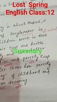Lost Spring:Summary।English Class 12 #cbse #up board #english #class 12
