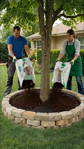 Never build a flowerbed around a tree before watching this! 🛑🌳