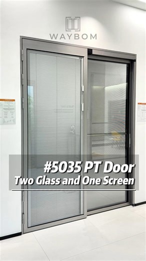 The integrated PD door with mesh screen can be sliding, and folded to save more space! #aluminumdoor #perfectsystem #slidingdoor #swingdoor #aluminumfactory #aluminumfactory #pddoor | Waybom aluminum