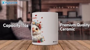 Hyturtle Personalized Cute Chicken Coffee Mug - Custom Ceramic Cup - Just A Girl & Animal Lover's Chicken Delight - 15oz