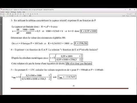 Deux Exercices avec solutions Module capteur et instrumentation