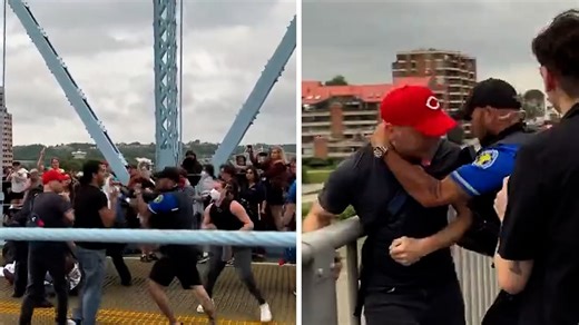 Police clashes with protesters on Cincinnati bridge
