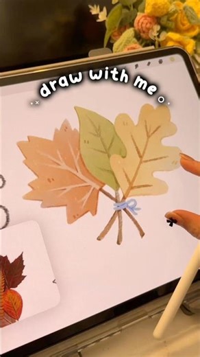 Botanical Leaves Drawing Process in Procreate on iPad | Cozy Illustration