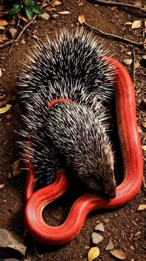 Porcupine Fights Back! 😱 Red Python Covered in Spikes
