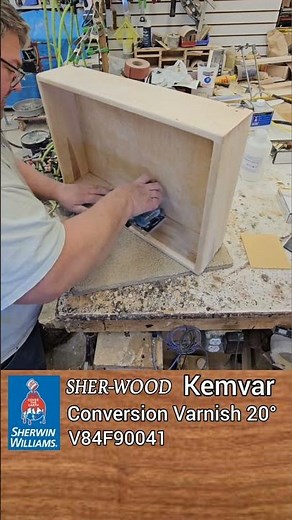 Part 4 Spraying Sherwin Williams Sherwood Kemvar Conversion Varnish 20° #woodfinish