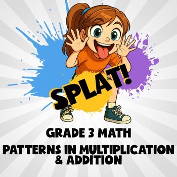 Patterns in Multiplication & Addition SPLAT! Math Game - No Prep Grade 3 Review