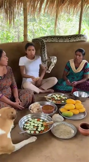 3 Ladies Eating… Suddenly Python Appears! 😱🐍 Watch Their Epic Reaction #python #wildlife #surprise
