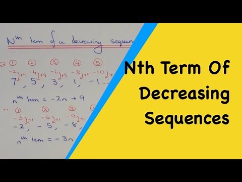 How to work out the nth term of a decreasing number sequence (one which goes down).m2ts