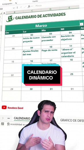 Crea un calendario dinámico en Excel fácilmente