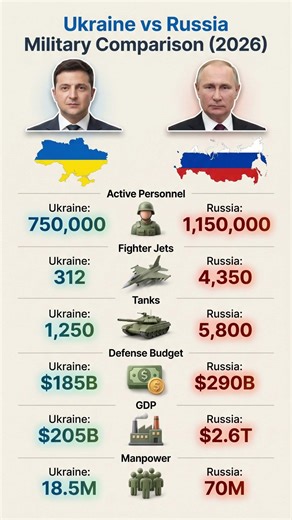 “Ukraine vs Russia Military Comparison (2026)”