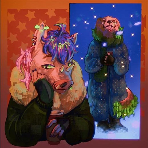 Example of Cozy Snowfall YCH - Perceptual animation #furry