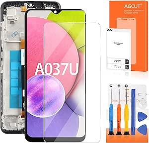 AGCUT for Samsung Galaxy A03s Screen Replacement with Frame Display Samsung A037U LCD SM-A037U Screen Galaxy A03s LCD Replacement for A03S Digitizer Touch Assembly Repair Part (US Version)