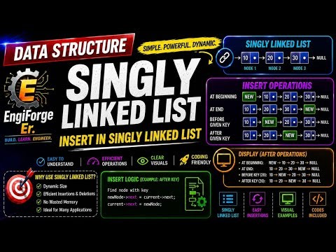 Linked List | Insert at Beginning, End, Before & After | Easy Explanation
