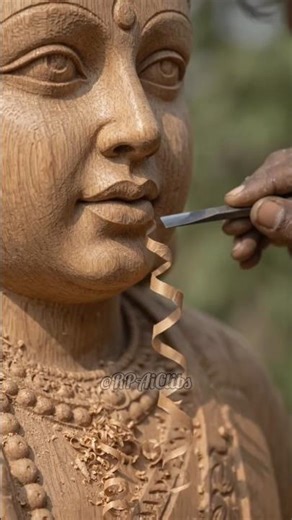 Lord Krishna🗿 ll The Best Incarnate Wooden Sculpture #woodscraft #woodcarving #lordkrishna #status