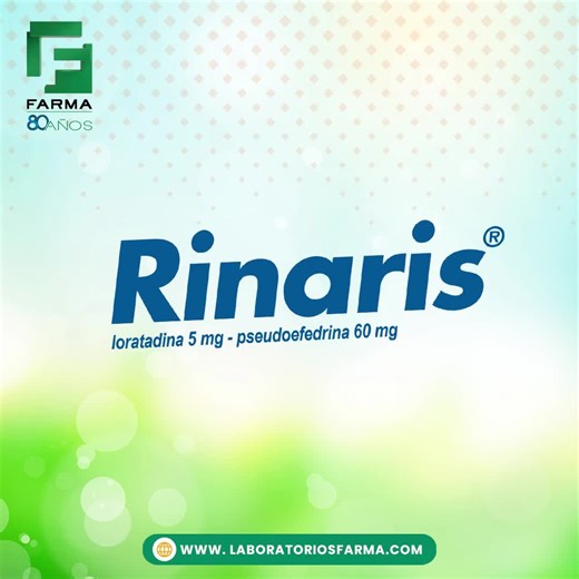 Rinaris® es el tratamiento de doble acción que elimina los síntomas de la rinitis alérgica y la congestión nasal sin producir sueño, permitiendo respirar libremente y mejorando la calidad de vida. Contiene: ✅ Loratadina 5 mg ✅ Pseudoefedrina 60mg Adquiere tus medicamentos en farmacias o establecimientos autorizados por el MPPS. #Loratadina #Pseudofedrina #Rinaris #Alergia #Rinitis #Venezuela #Farmacias #Droguerias #LaboratoriosFarma #Farmaceutica #CuidándoteMuyDeCerca #Venezuela | Laboratorios F