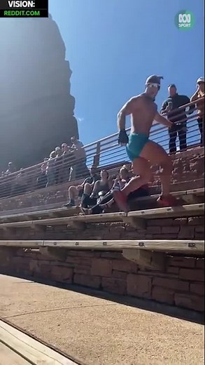 Yo, what's old mate training for here...? A local news station in the US reported on this guy, apparently onlookers asked him what he was preparing for: He replied "I will not tell you," and ran away. 😂 📹 - Reddit 📰 Full sport coverage: https://ab.co/2YOfhN1 📩 Newsletter: https://ab.co/30jeKTq | ABC Sport