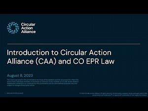 Introduction to Circular Action Alliance and EPR Laws