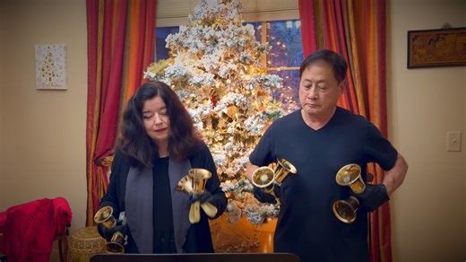 We're still celebrating Christmas in our home, and our trees and decorations will stay up until Epiphany. Today we celebrated Boxing Day, which is a traditional UK holiday. Here's today's musical offering; our 8-bell arrangement of "Joy to the World", recorded in front of our Christmas tree this evening. 🥰🎄🥰 #Handbells #ChristmasCarol #Choraegus #Christmas2025 | Larry and Carla - Choraegus