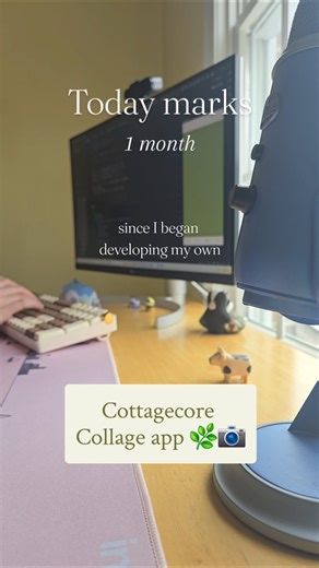 1 month into developing my own #cottagecore collage app 🌿📷 #indiedev #nature #collage #coding #cute