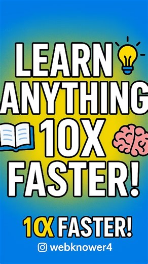 Webknower on Instagram: "✨ The Fastest Way To Learn Anything  Unlock smart study hacks & master new skills in no time! "