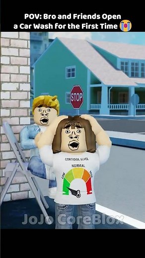 BRO and Friends Open a Car Wash for the First Time 😭 #roblox #robloxanimation #robloxshorts