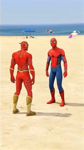 SPIDER-MAN TEAM VS IRON-MAN TEAM SLAP BATTLE 🔥🔥 #gta5 #shorts #spiderman #hulk #anime #shortvideo