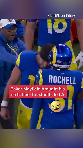 Baker Mayfield No Helmet Headbutts in LA