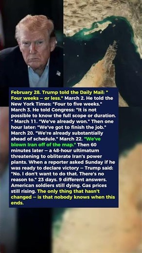 Trump Promised a 4-Week War — Now It’s Week 4 and His Story Keeps Changing. #shorts