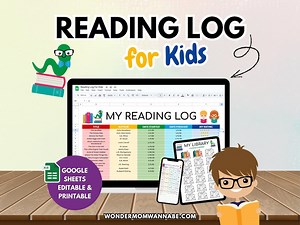 Reading Log for Kids (google Sheets) | Printable Book Log & Digital Reading Log | Book Challenge Kids | Student Reading Log - Etsy Canada