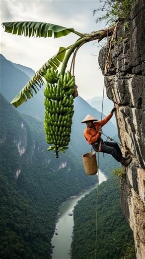 Harvesting Giant Bananas on a Cliff 😮 Extreme Farming Skills