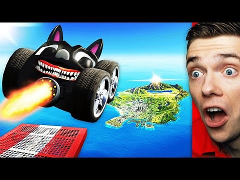 Jumping CARTOON CAT CARS Across GTA 5 (Insane)