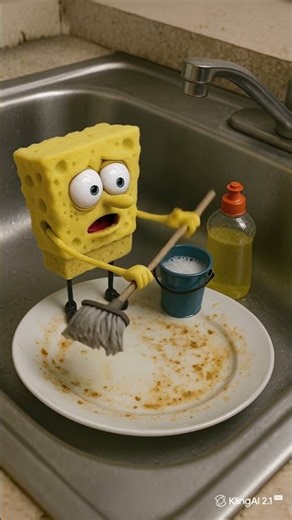 Sponge Cleaning Plate Easy Cleaning Solution For Kitchen AI Video