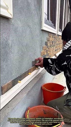 Insane Exterior Tile Installation Technique! Fastest Wall Cladding Method Ever?